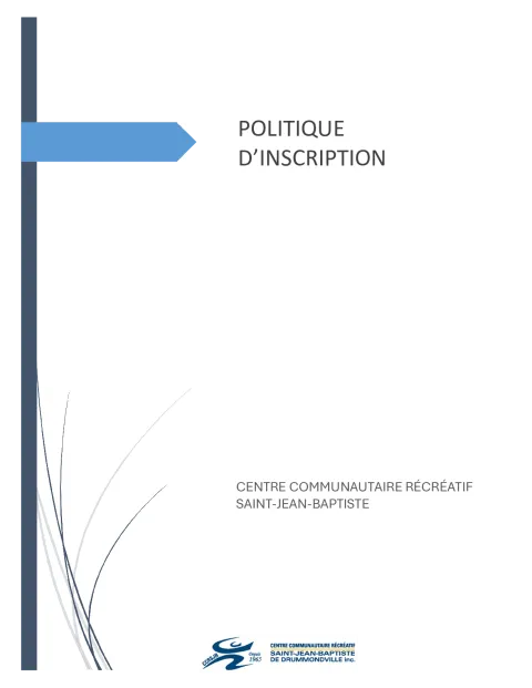 Politique d'inscription